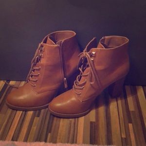 Light brown heeled boots